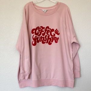 Wildfox Pink Coffee & Sunshine Crewneck Sweater XL